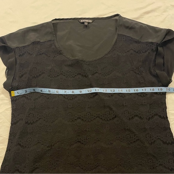 Delicate sheer black lace front top (fits a medium) - Picture 7 of 9
